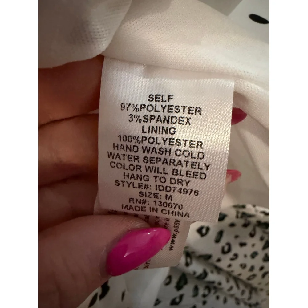 Ina Cheetah Print High-Low Dress - Green & Black - Smocked Waist - Size Medium - - Picture 5 of 11